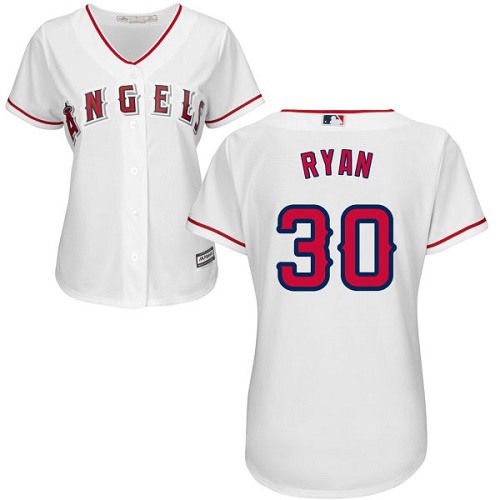 Angels #30 Nolan Ryan White Home Women's Stitched MLB Jersey